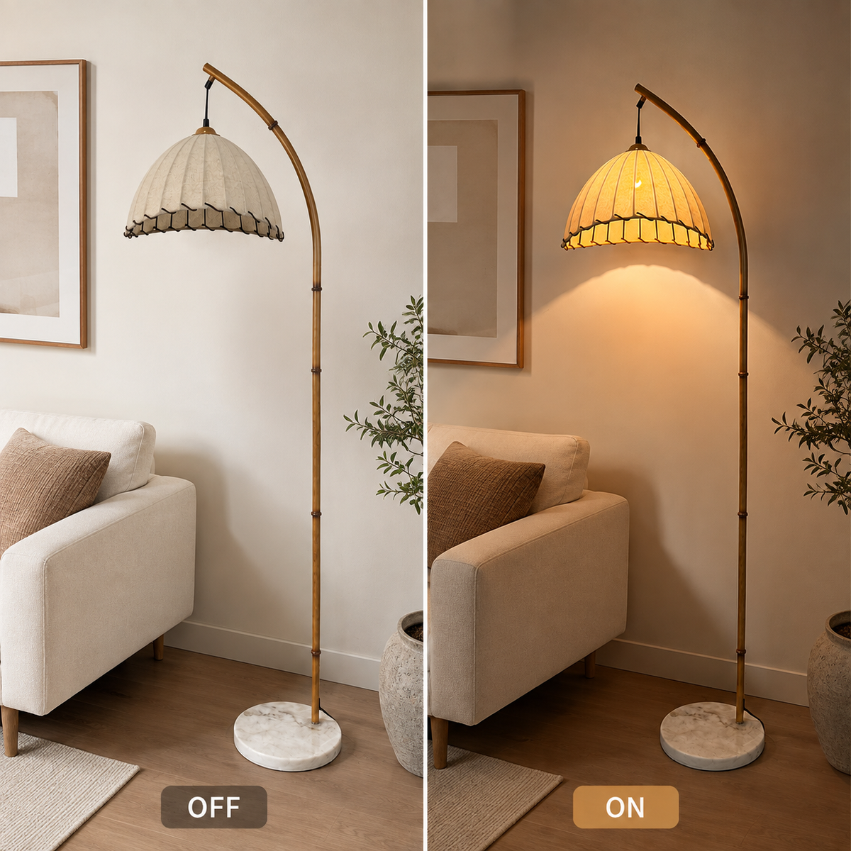 Japanese Style Arch Floor Lamp