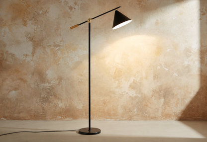 Vintage Black Metal Floor Lamp