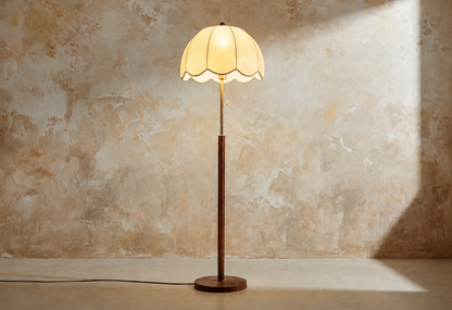Elegant Scalloped Floral Floor Lamp