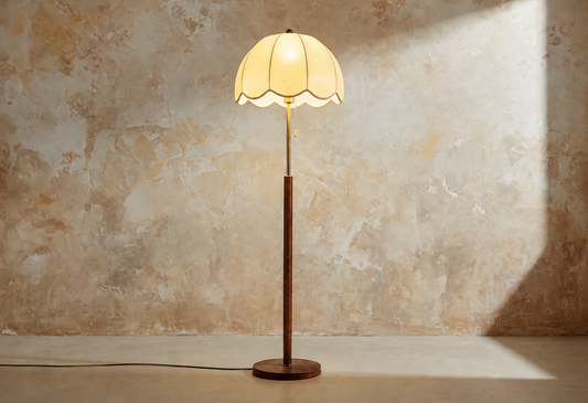 Elegant Scalloped Floral Floor Lamp