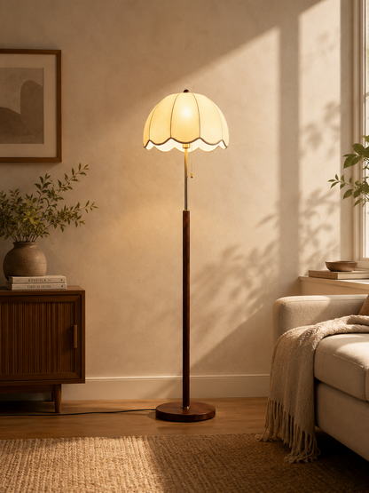 Elegant Scalloped Floral Floor Lamp
