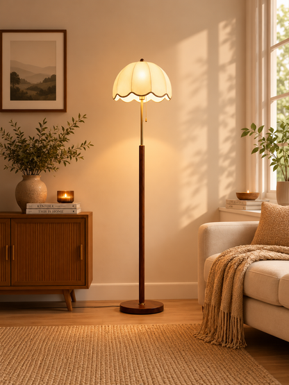 Elegant Scalloped Floral Floor Lamp
