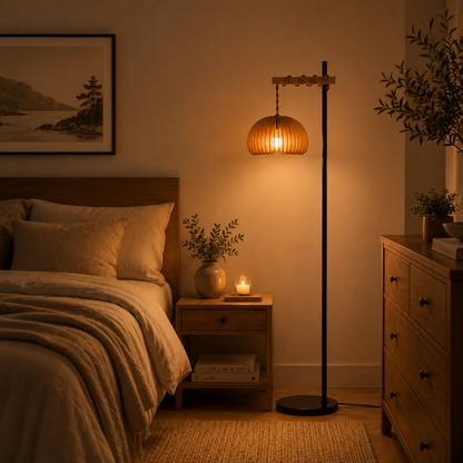 Vintage Wooden Floor Lamp