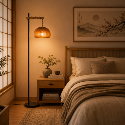 Vintage Wooden Floor Lamp
