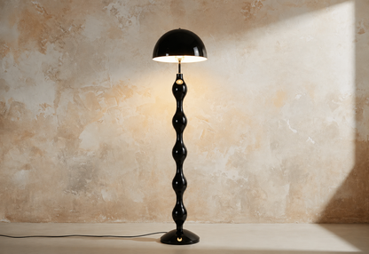 Sculptural Mushroom Metal Black Floor Lamp