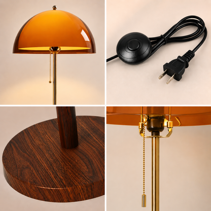 Amber Dome Mushroom Floor Lamp
