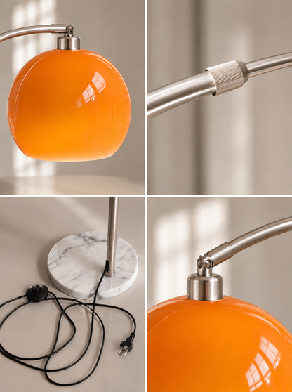 Amber Dome Arc Floor Lamp