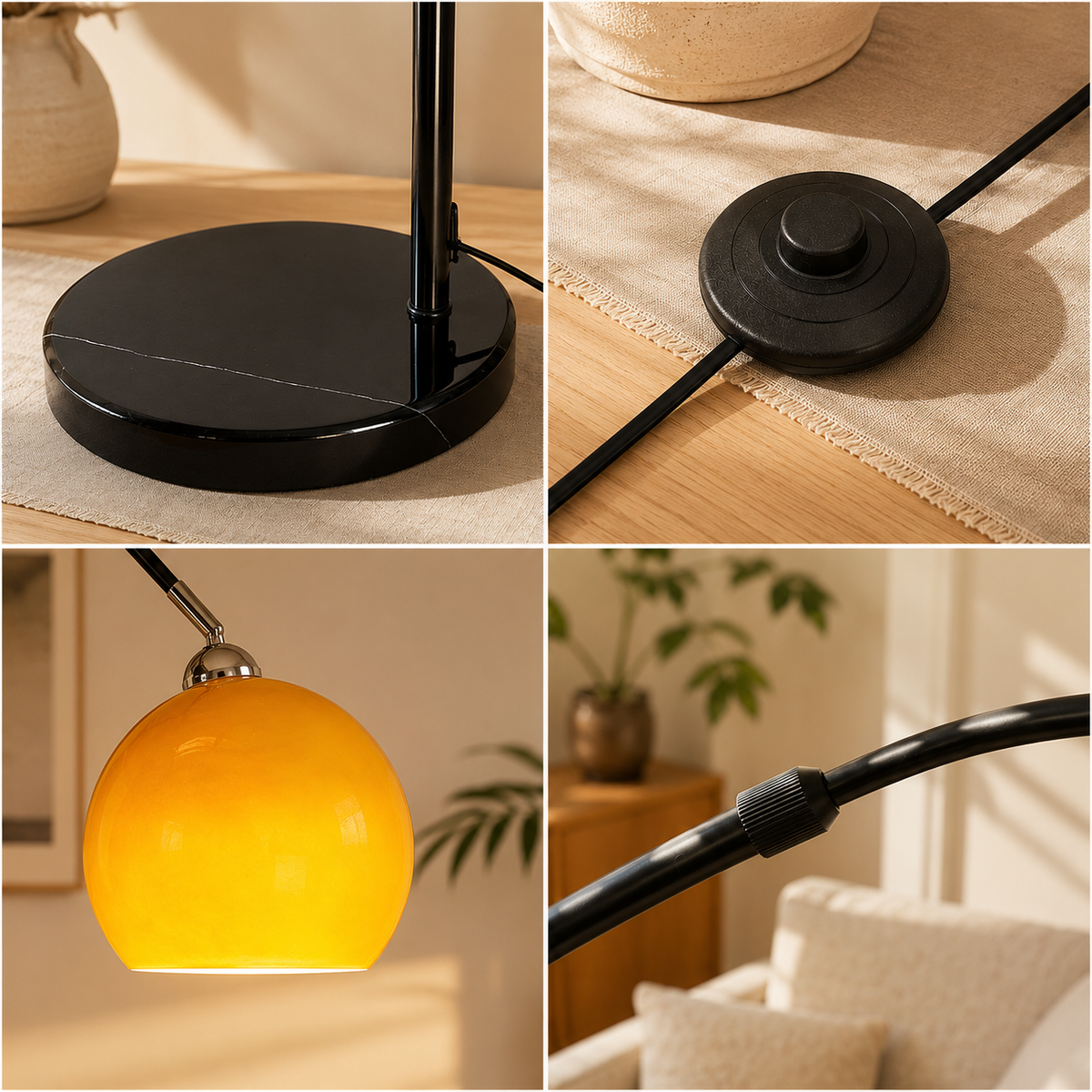 Modern Black Arc Dome Floor Lamp