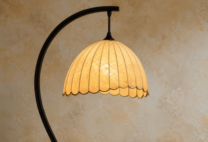 Vintage Floor Lamp with Fabric Shade