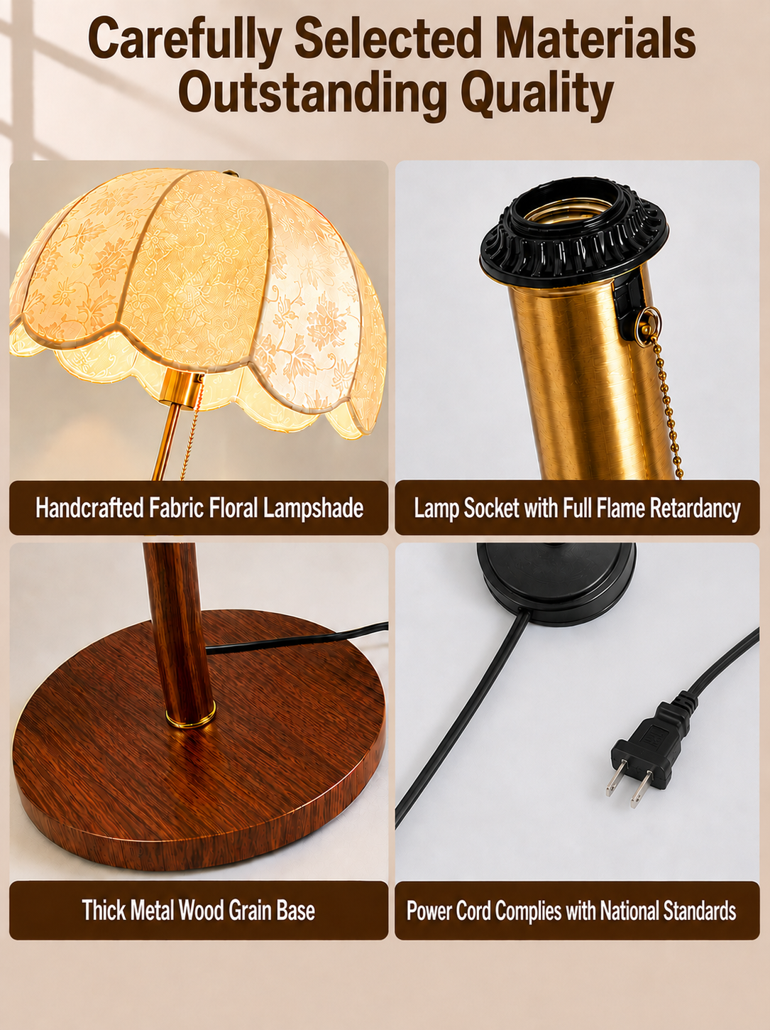 Elegant Scalloped Floral Floor Lamp
