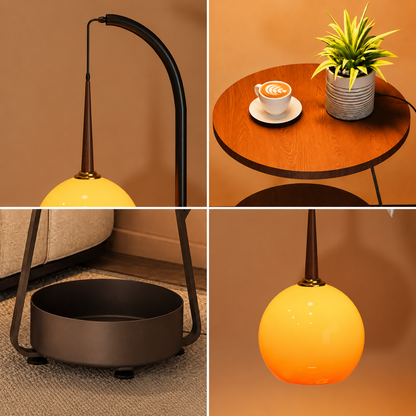 Modern Arc Floor Lamp with Side Tables