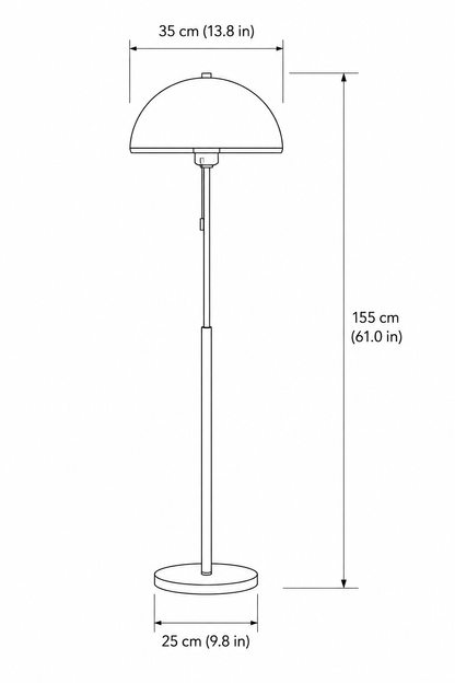Amber Dome Mushroom Floor Lamp
