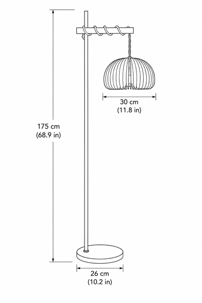 Vintage Wooden Floor Lamp