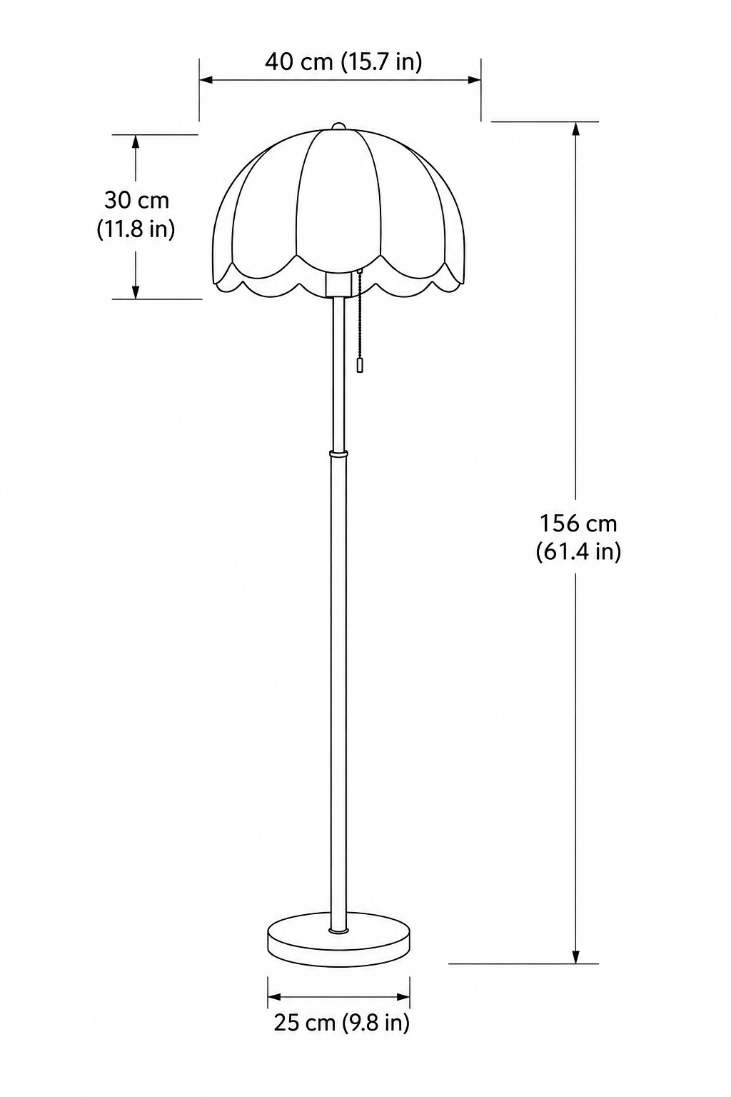 Elegant Scalloped Floral Floor Lamp