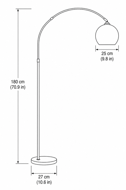 Modern Black Arc Dome Floor Lamp