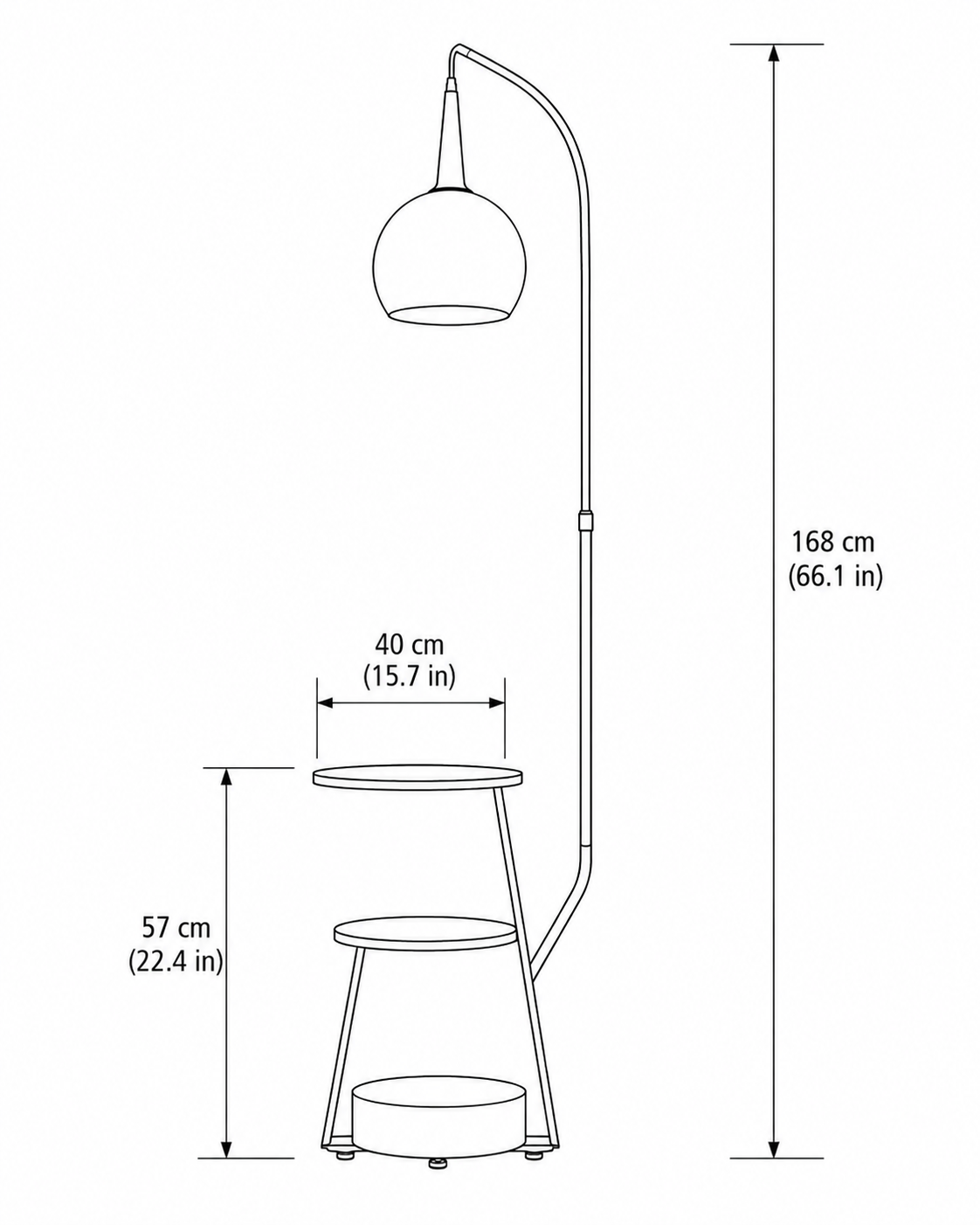Modern Arc Floor Lamp with Side Tables