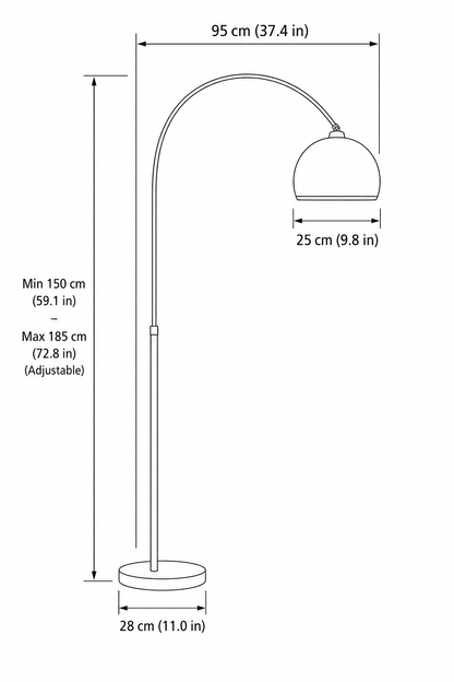 Amber Dome Arc Floor Lamp