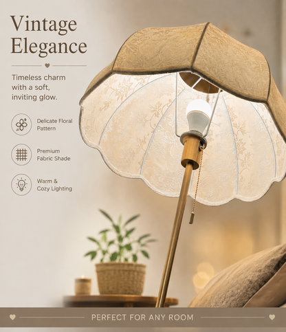 Elegant Scalloped Floral Floor Lamp