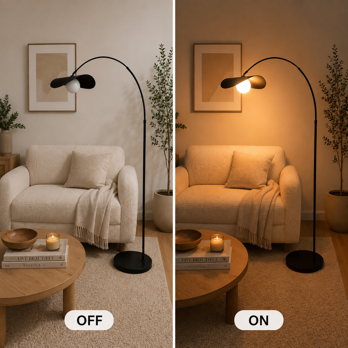 SolaLiving Modern Arc Floor Lamp