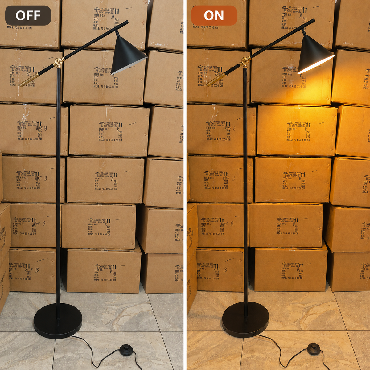 Vintage Black Metal Floor Lamp
