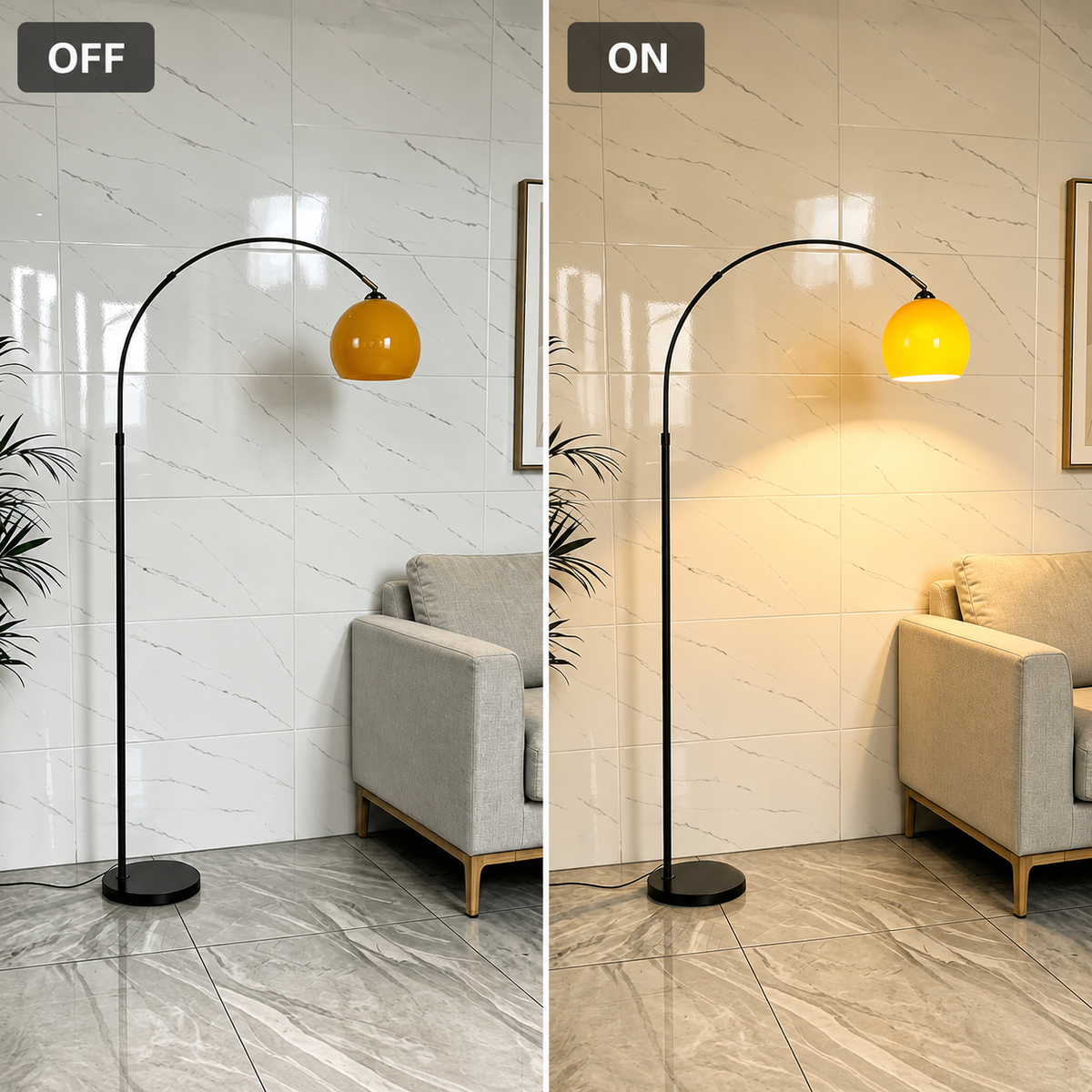 Modern Black Arc Dome Floor Lamp