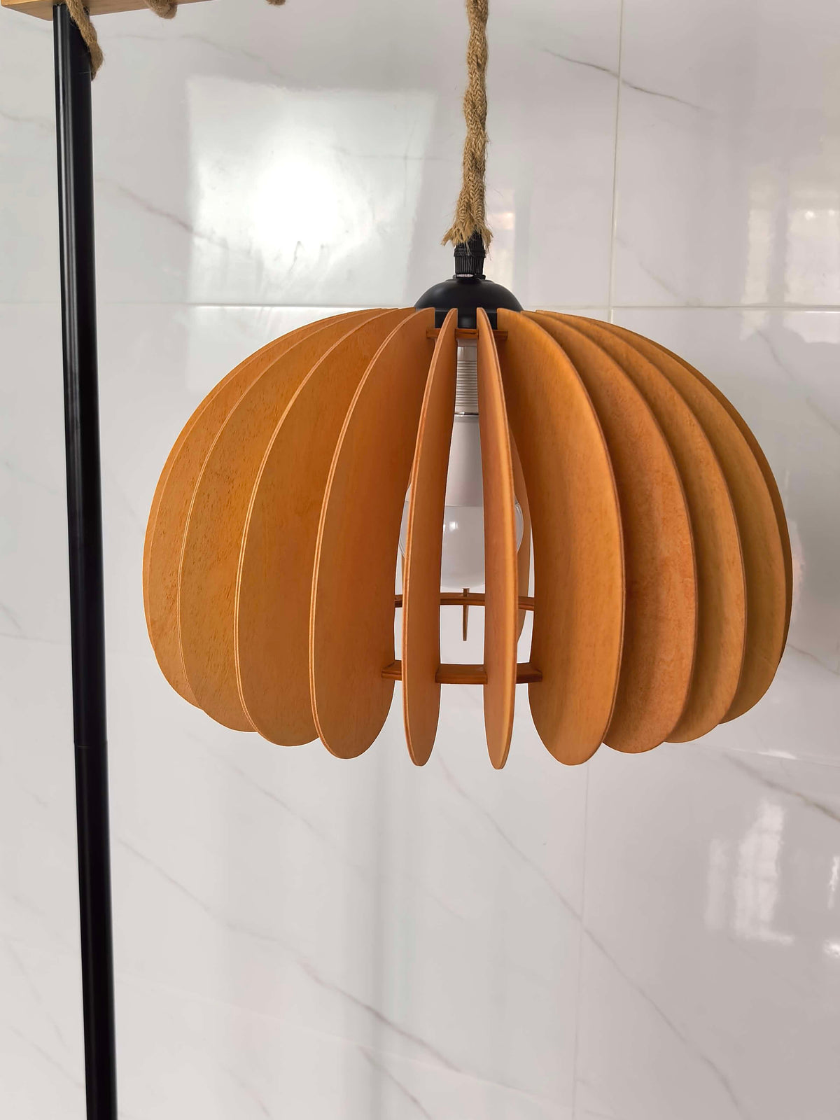 Vintage Wooden Floor Lamp