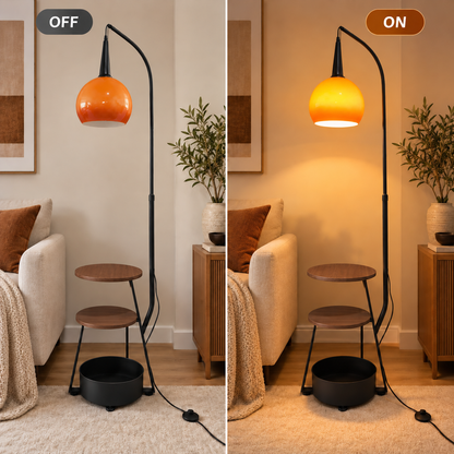 Modern Arc Floor Lamp with Side Tables