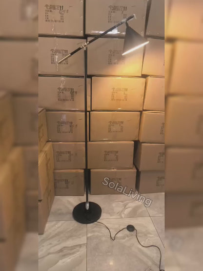 Vintage Black Metal Floor Lamp