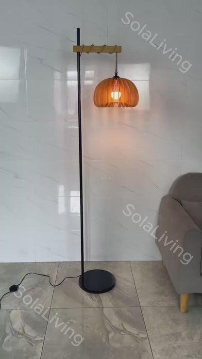 Vintage Wooden Floor Lamp