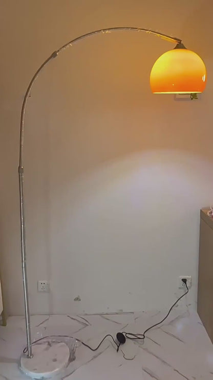 Amber Dome Arc Floor Lamp