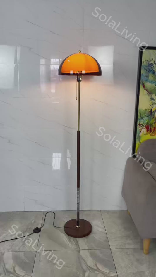 Amber Dome Mushroom Floor Lamp